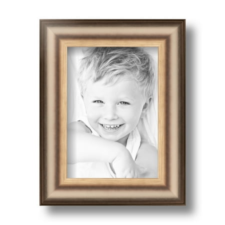 ArtToFrames 5x7  Anique Silver Picture Frame  Silver Wood Poster Frame  with Regular Glass and Foam Backing 3/16 Inch (FBPL-4964)
