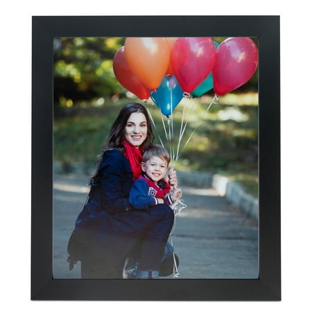 ArtToFrames 8.5x14  Black Picture Frame  Black MDF Poster Frame  with Regular Glass and Foam Backing 3/16 Inch (FBPL-3943)