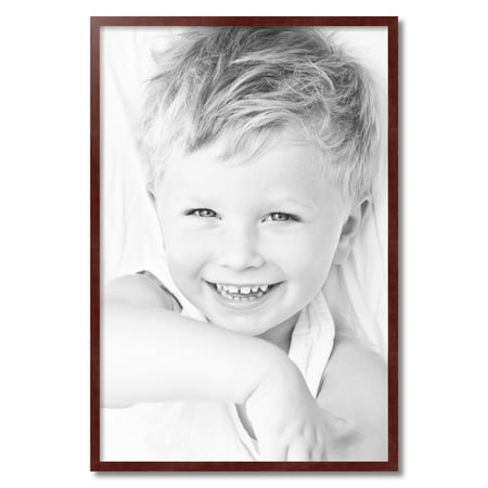ArtToFrames 24x36  Maple Wood Picture Frame  Red Wood Poster Frame  with Regular Acrylic and Foam Backing 3/16 Inch (FBPL-4962)