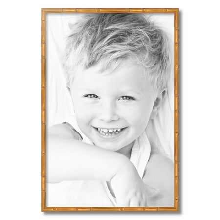 ArtToFrames 20x30  Gold Bamboo Picture Frame  Gold Wood Poster Frame  with Regular Acrylic and Foam Backing 3/16 Inch (FBPL-4875)