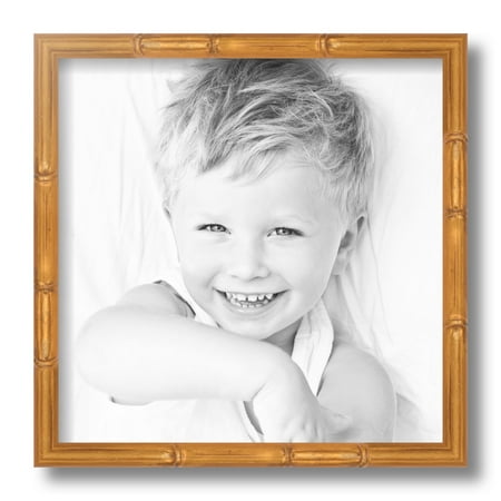 ArtToFrames 12x12  Gold Bamboo Picture Frame  Gold Wood Poster Frame  with Regular Glass and Foam Backing 3/16 Inch (FBPL-4875)