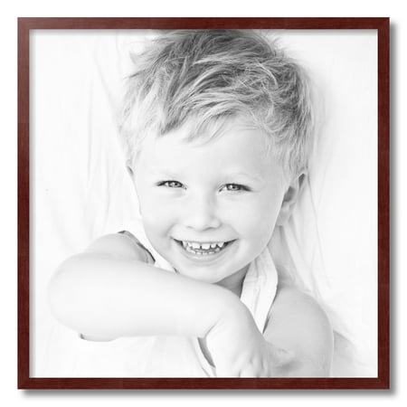 ArtToFrames 24x24  Maple Wood Picture Frame  Red Wood Poster Frame  with Regular Acrylic and Foam Backing 3/16 Inch (FBPL-4962)