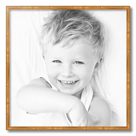 ArtToFrames 24x24  Gold Bamboo Picture Frame  Gold Wood Poster Frame  with Regular Acrylic and Foam Backing 3/16 Inch (FBPL-4875)
