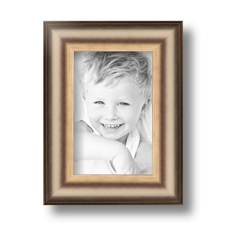 ArtToFrames 4x6  Anique Silver Picture Frame  Silver Wood Poster Frame  with Regular Glass and Foam Backing 3/16 Inch (FBPL-4964)