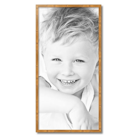 ArtToFrames 18x36  Gold Bamboo Picture Frame  Gold Wood Poster Frame  with Regular Acrylic and Foam Backing 3/16 Inch (FBPL-4875)