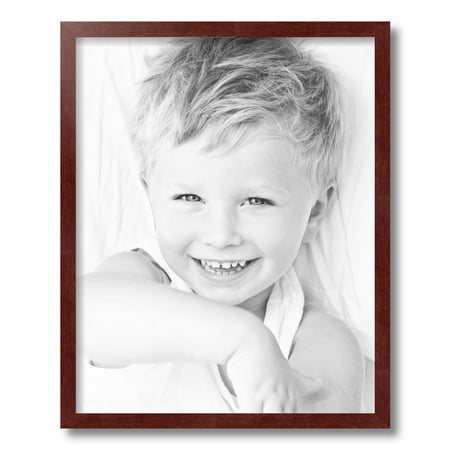 ArtToFrames 16x20  Maple Wood Picture Frame  Red Wood Poster Frame  with Regular Acrylic and Foam Backing 3/16 Inch (FBPL-4962)