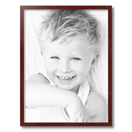 ArtToFrames 18x24  Maple Wood Picture Frame  Red Wood Poster Frame  with Regular Acrylic and Foam Backing 3/16 Inch (FBPL-4962)