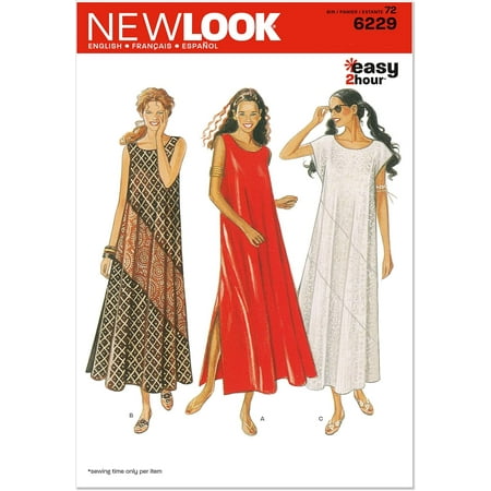 U06229A New Look Easy to Sew Misses  Sleeveless Dress Sewing Patterns Kit  Code 6229  Sizes 8-18