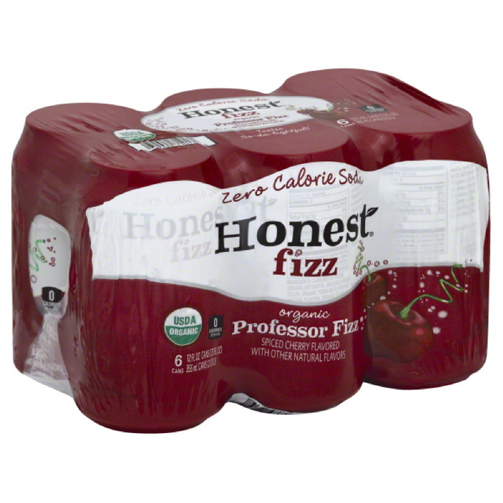 Honest Fizz Zero Calorie Organic Professor Fizz Soda, 12 Fl. Oz., 6 Count