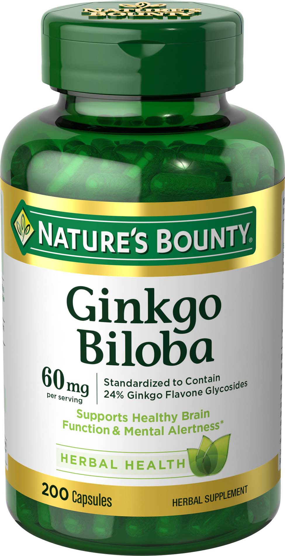 Nature's Bounty Ginkgo Biloba Capsules 60mg, 200 Ct | CVS