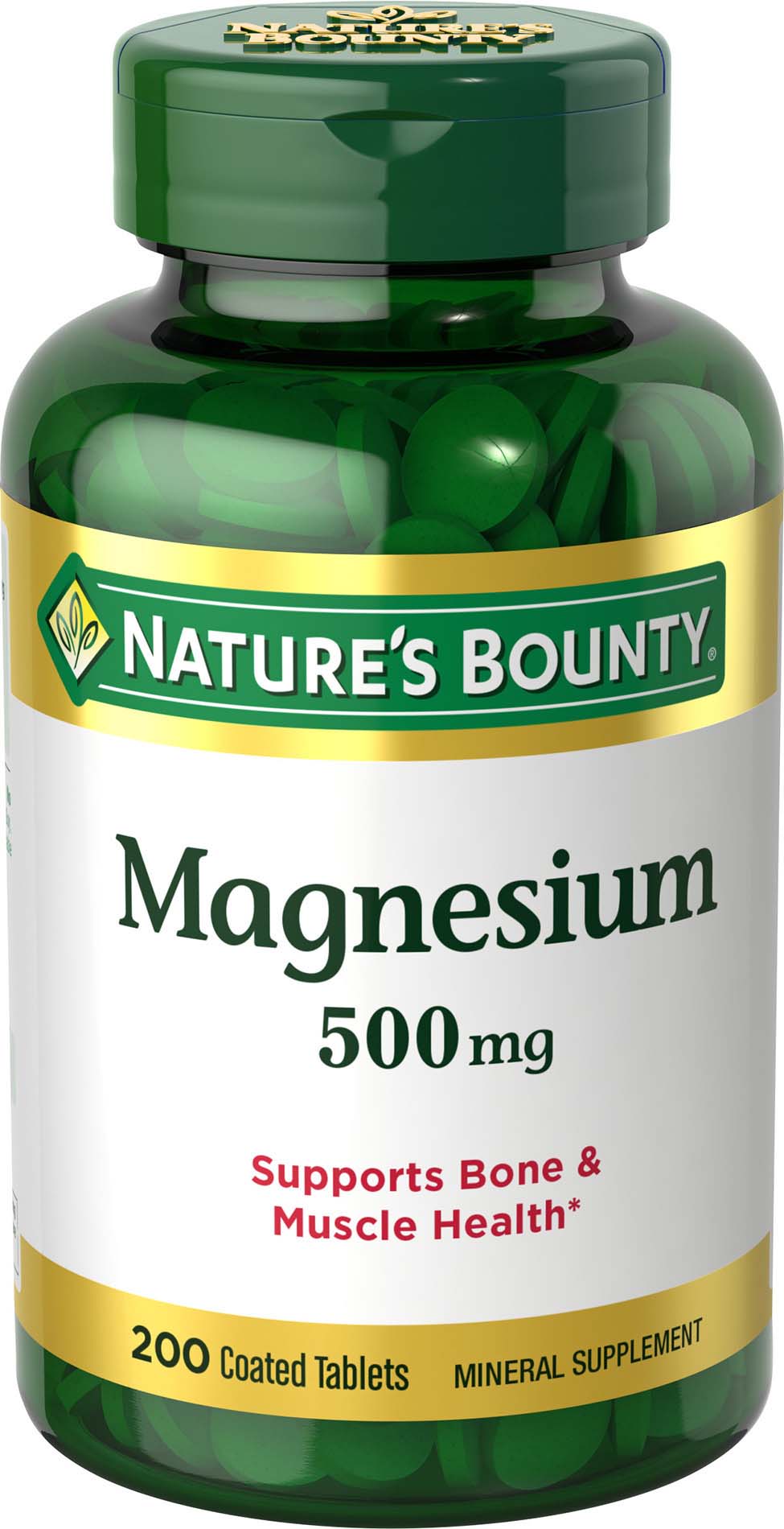 Nature's Bounty Magnesium Vitamin | 500 Mg | 200 Tabs