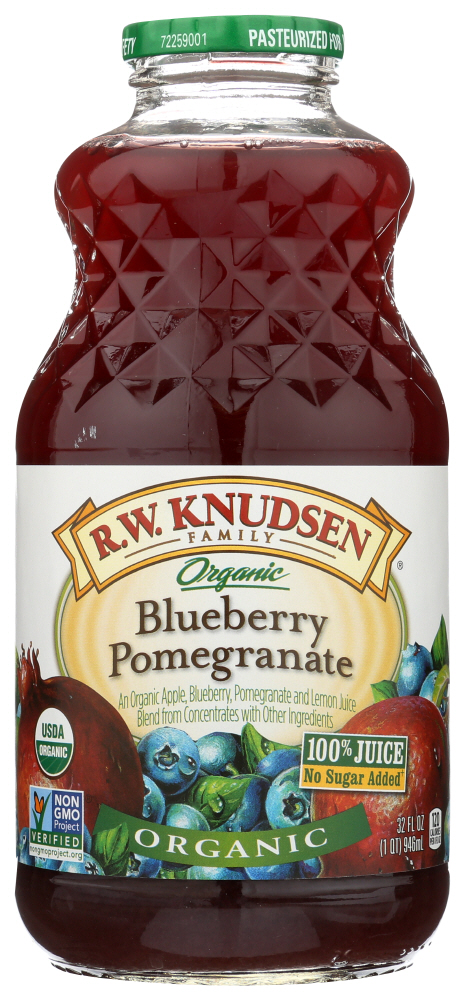 Rw Knudsen Family, Organic Blueberry Pomegranate Juice Blend, Case of 6 X 32 Oz