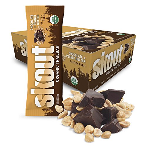 Skout Organic Plant Based Energy Chocolate Peanut Butteri -- 12 Bars