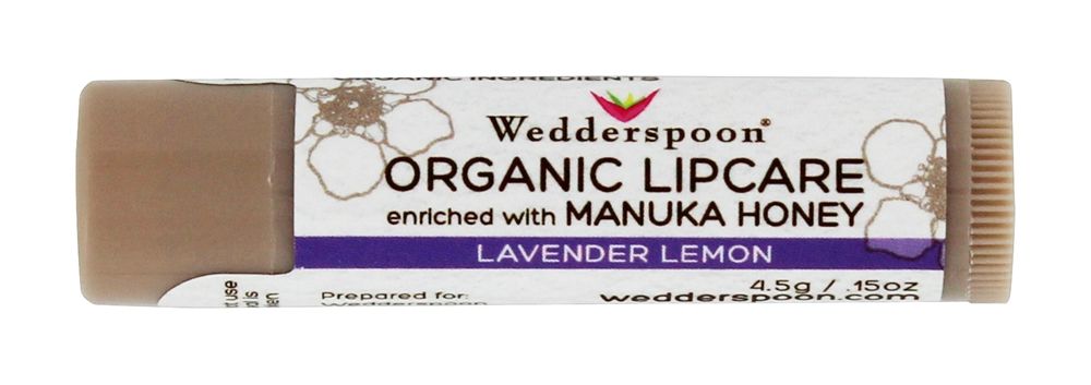 Wedderspoon Organic Lipcare with Manuka Honey Lavender Lemon 0.15 Oz