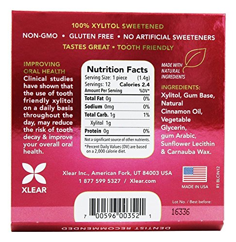 SPRY, SUGAR FREE GUM, NATURAL CINNAMON, NATURAL CINNAMON