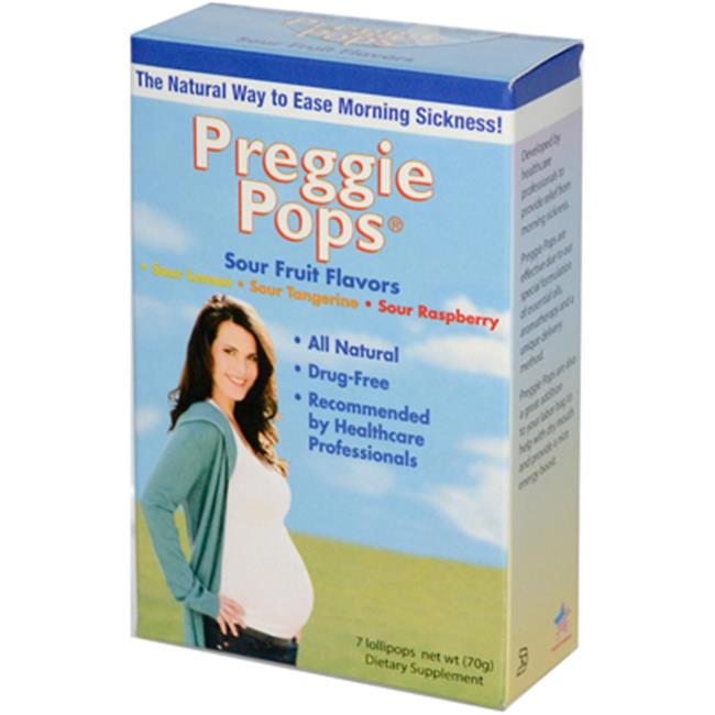 Three Lollies Preggie Pops Sour Lemon Sour Tangerine Sour Raspberry - 7 Pieces