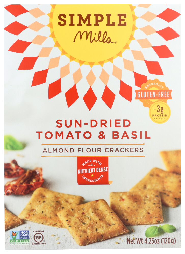 Simple Mills - Almond Flour Crackers Tomato & Basil, 4.25 Oz 4.25 Oz
