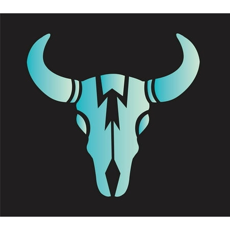 Desert Southwest Stencil Buffalo Aztec Designs DIY Craft Signs (6 Inch) Translucent Blue S43A