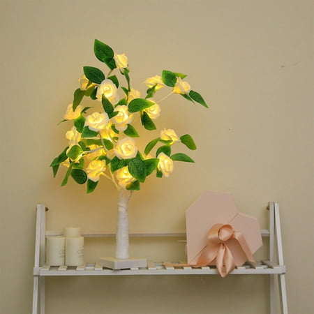 Vikakiooze 2023 Promotion on Sale  Rose Lamp Tabletop Tree  Christmas Rose Tree with Lights Decor  Gifts for Mom Girls Wife Women Decorations  LED Tre