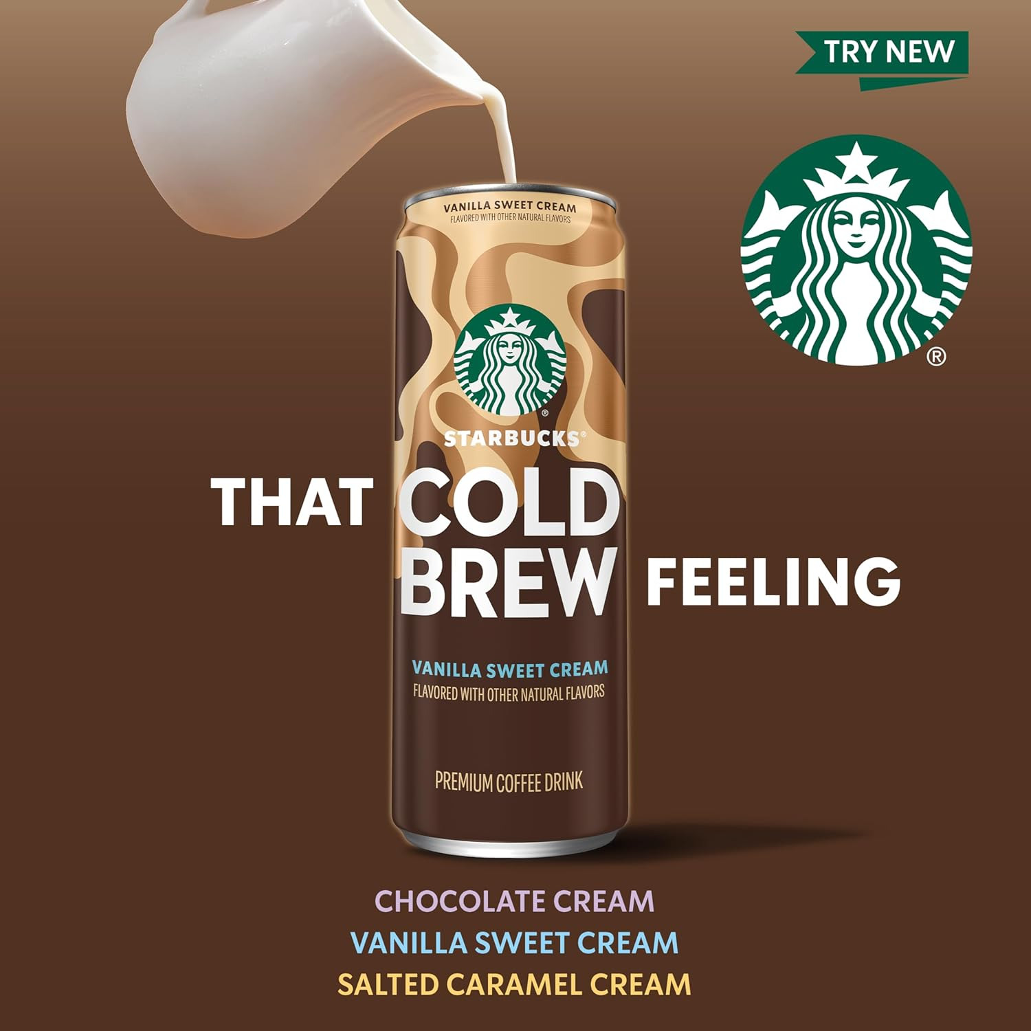 Starbucks Cold Brew Premium Coffee Drink Vanilla Sweet Cream 11 Fl Oz thumbnail