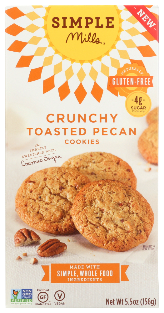 Simple Mills, Toasted Pecan Crunchy Cookies, 5.5 Oz(Case of 6)