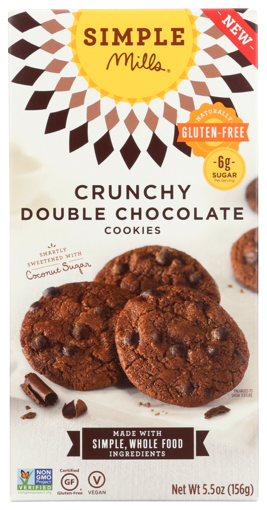 Simple Mills, Double Chocolate Crunchy Cookies, 5.5 Oz(Case of 6)