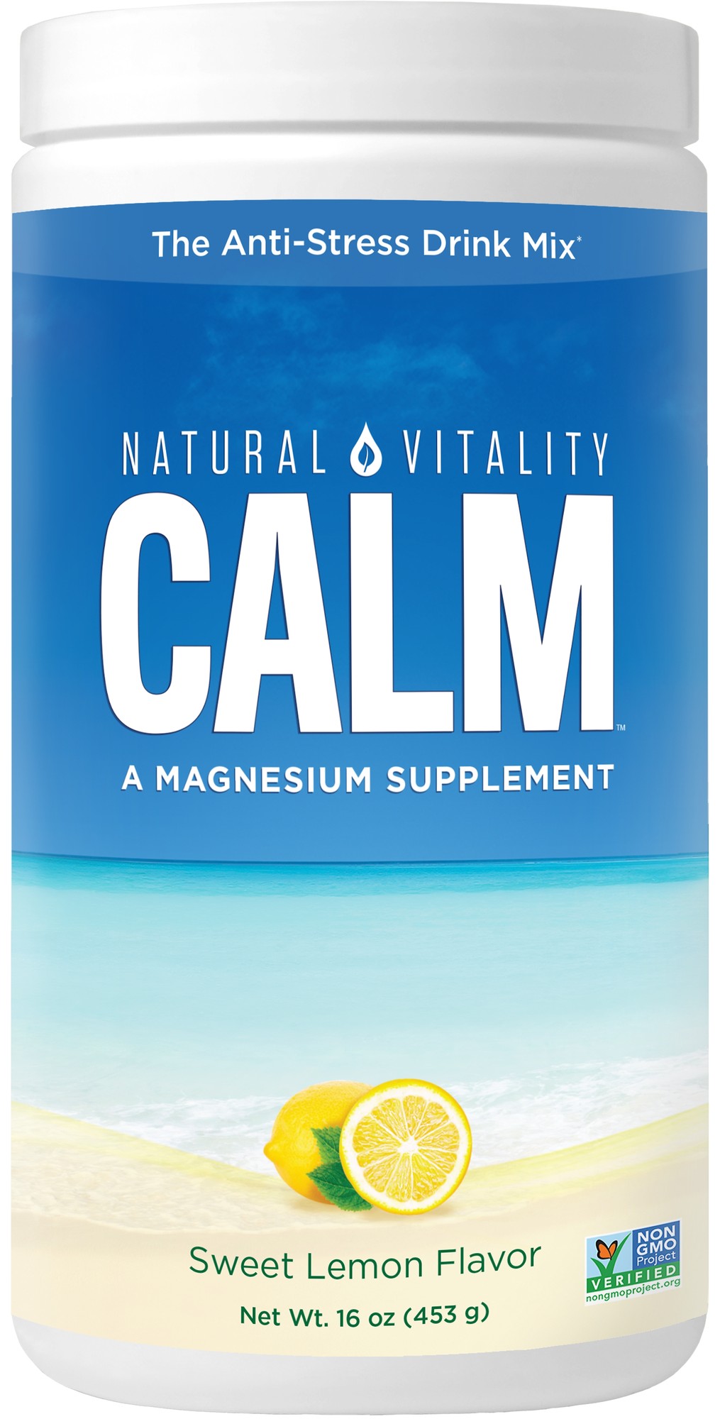 Natural Vitality Calm - Sweet Lemon Vitamin | 16 Oz Powder | Health Minerals