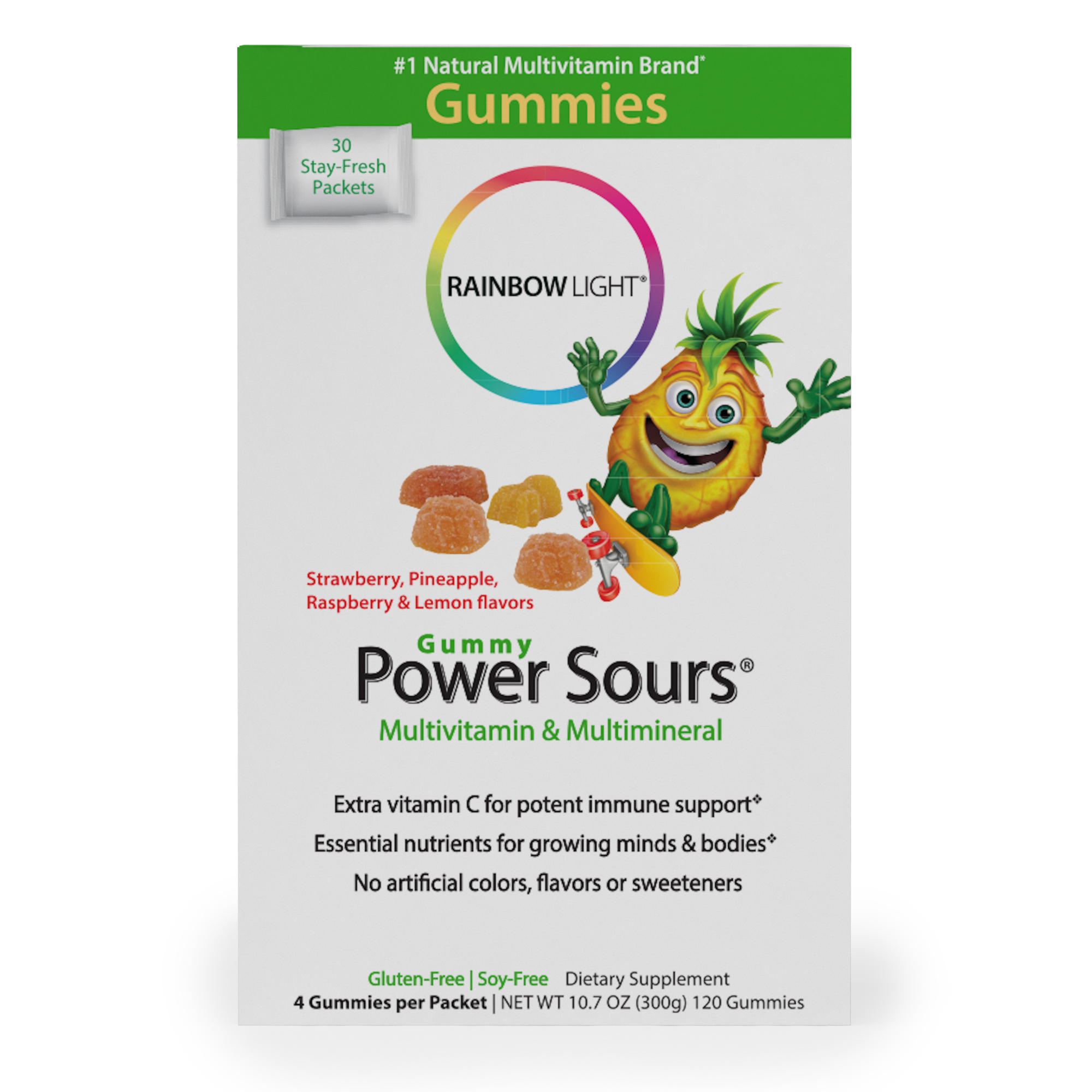Rainbow Light Power Sours Multivitamin Gummies  120 Ct