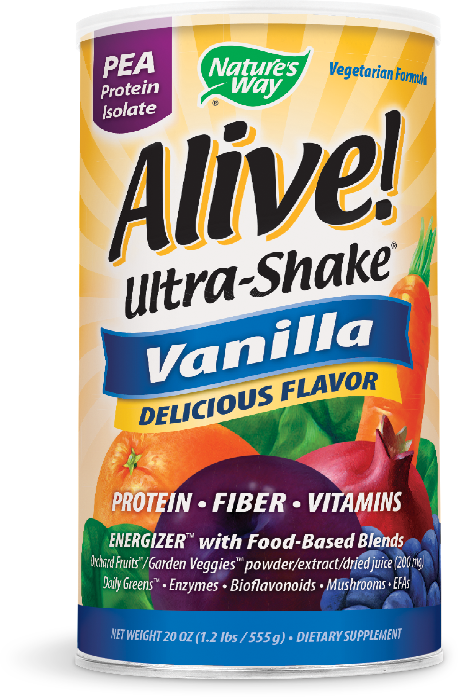 Natures Way Alive Ultra-Shake Pea Protein 19 Oz 1.2 Lbs