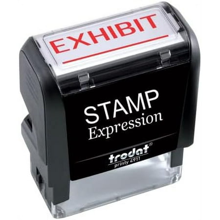 - Exhibit with Line Office Self Ing Rubber Stamp - Red (a-5509)