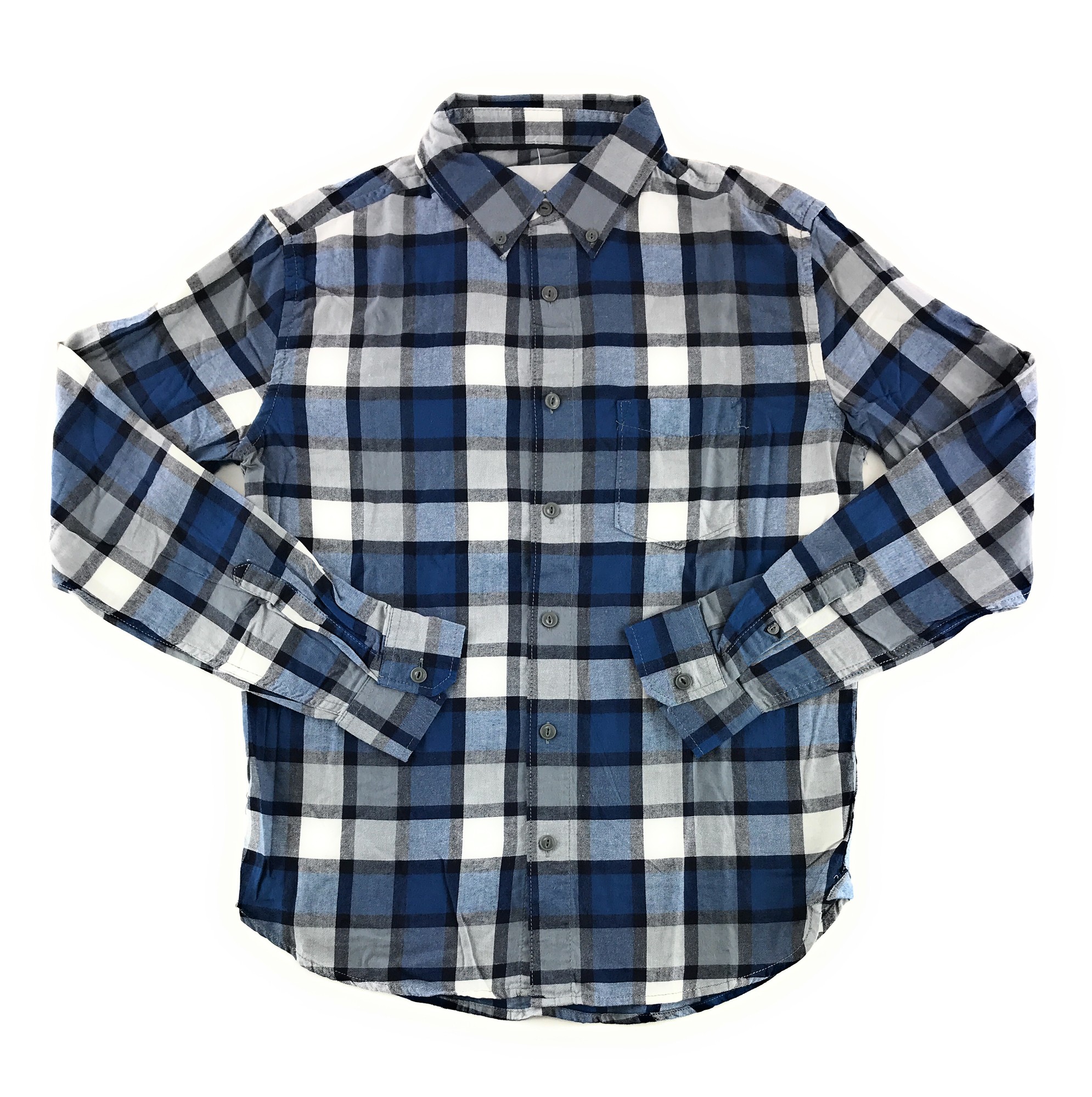Aeropostale Mens Flannel Long Sleeve Shirt Small Blue Black 9734