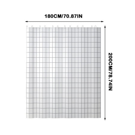 Buodes Linen Curtains Bathroom Curtain Polyester Waterproof White Lattice Shower Curtain Partition Curtain Clearance