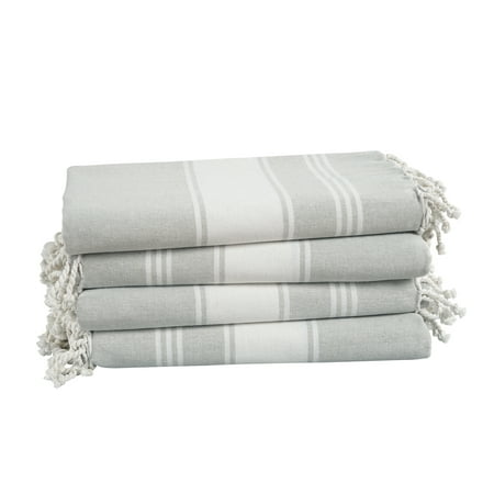 casa platino cotton beach towel set of 4  peshtemal turkish towel 39 x71   pool absorbent extra large quick dry sand beach towels for adult - grey