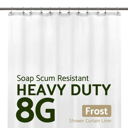 mrs awesome extra long shower curtain liner peva plastic heavy duty with 6 magnets -frosted 72 w x 84 h