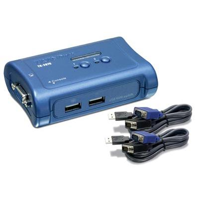 TRENDnet 2-Port USB KVM Switch and Cable Kit, 2048x 1536 Resolution, Device Monitoring, Auto-Scan, Audible Feedback, USB 1.1
