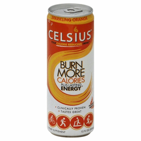 Celsius 146522 Sparkling Orange Energy Drink - 12 Oz.