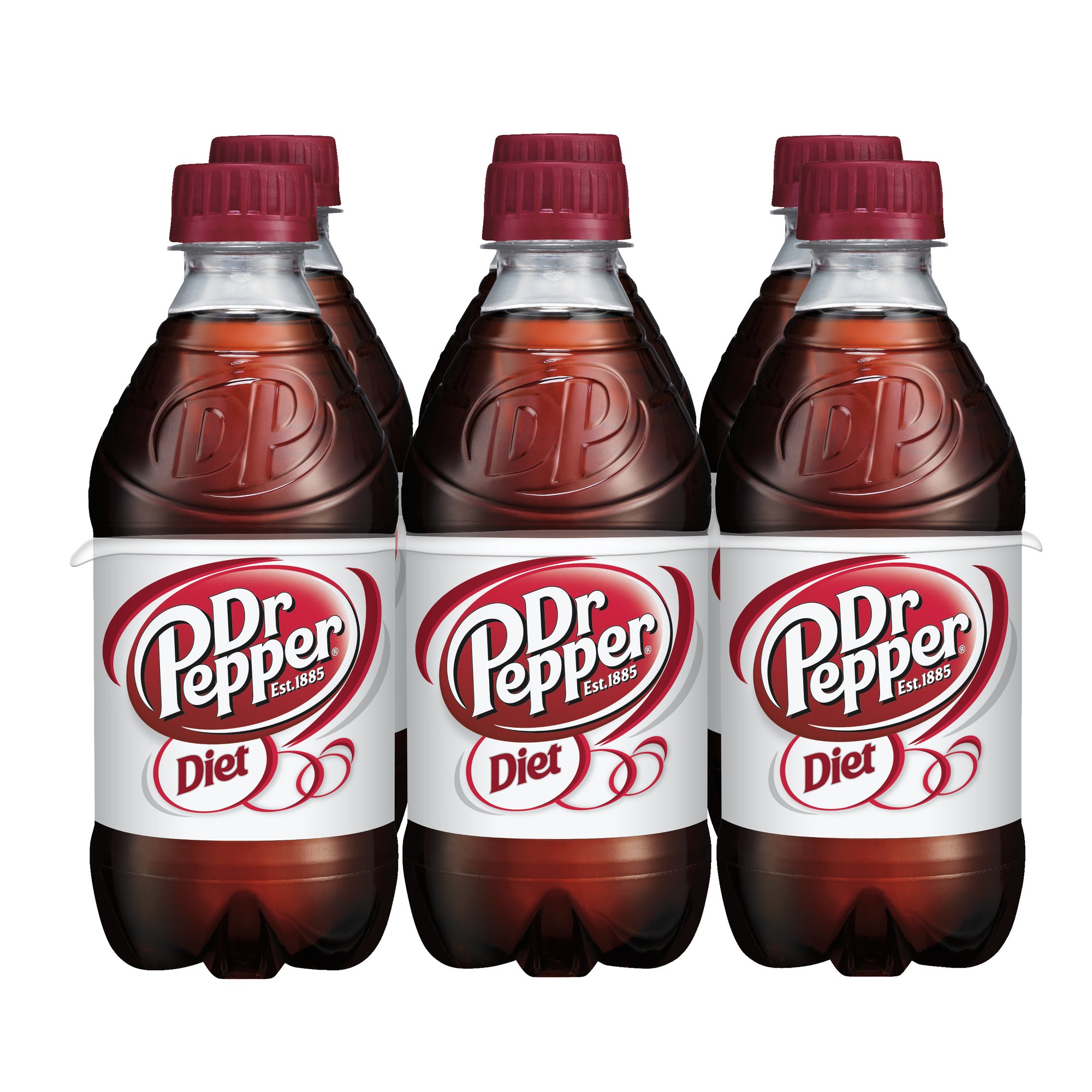 Diet Dr Pepper Soda, 12 Fl Oz Bottles, 6 Pack
