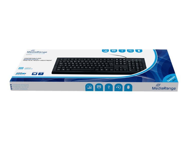 MediaRange MROS101 Keyboard QWERTZ Black with Cable