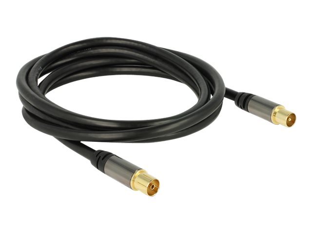 DeLOCK 88923 Coaxial Cable RG-6/U 2 M IEC Black