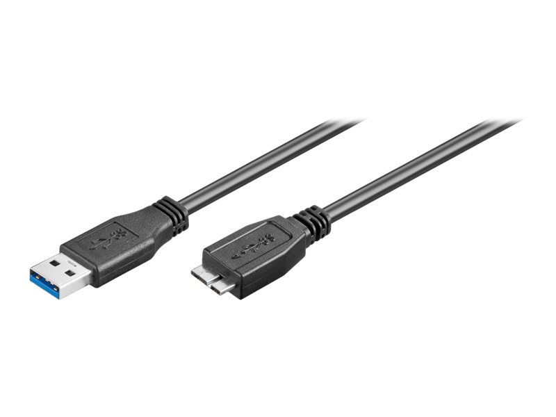 Wentronic Goobay - USB-Kabel - Micro-USB Type B (M) Bis USB Type a (M) - USB3.0 - 1,8m - Rund - Schwarz (95026)