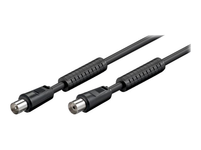 Wentronic Goobay Antennen Anschlusskabel, 100% Geschirmt, Ferrite, Schwarz, 2.5 M - IEC/Koax-Stecker  IEC/Koax-Buchse (50729)