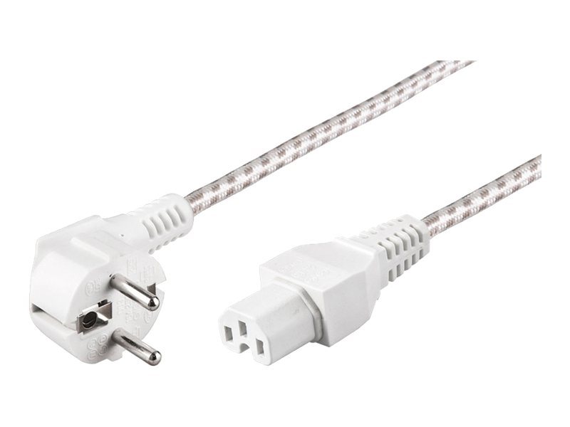 Goobay - Stromkabel - IEC 60320 C15 Bis CEE 7/7 (M) - Wechselstrom 250 V - 2 M - 90° Stecker