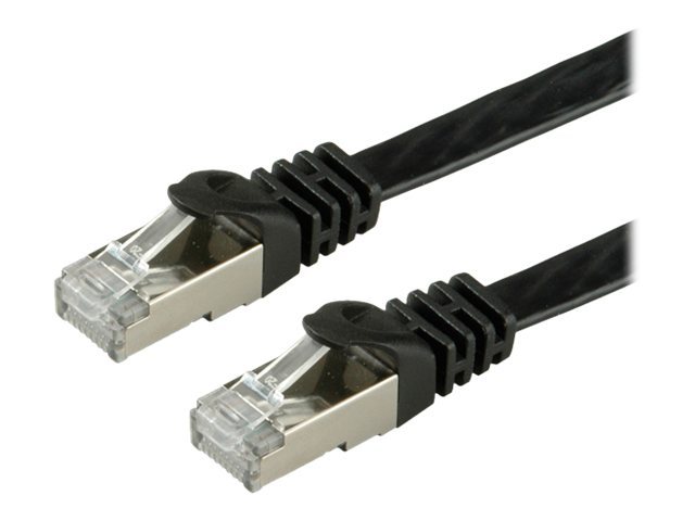 VALUE FTP-Patchkabel Kat.6, Flach, Schwarz 0,5m (21.99.0970)