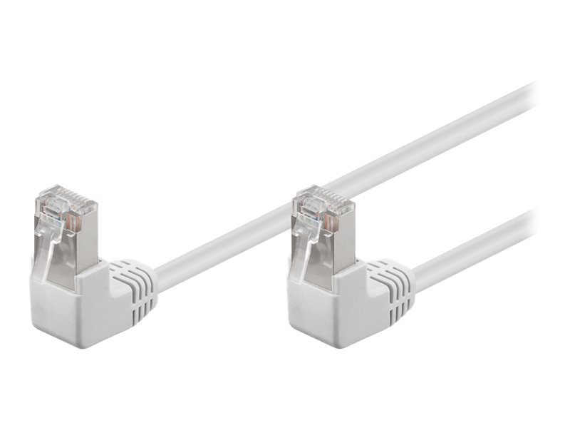 Wentronic Goobay - Netzwerkkabel - RJ-45 (M) - RJ-45 (M) - 50cm - Foiled Unshielded Twisted Pair (F/UTP) - CAT 5e - Gepresst, 90-Grad-Anschluss - Wei