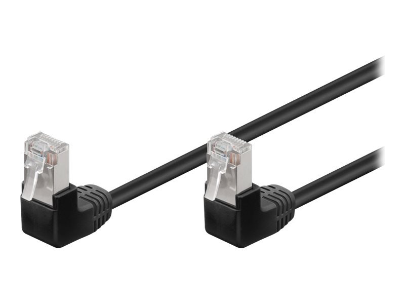 Wentronic Goobay - Netzwerkkabel - RJ-45 (M) - RJ-45 (M) - 25cm - Foiled Unshielded Twisted Pair (F/UTP) - CAT 5e - Gepresst, 90-Grad-Anschluss - Schw