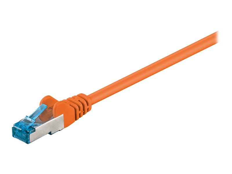Wentronic Goobay - Patch-Kabel - RJ-45 (M) Zu RJ-45 (M) - 50 Cm - SFTP, PiMF - CAT 6a - Halogenfrei, Geformt, Ohne Haken - Orange (93662)