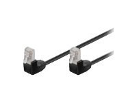 Wentronic Goobay - Patch-Kabel - RJ-45 (M) Bis RJ-45 (M) - 25cm - UTP - CAT 5e - 90° Stecker, Geformt - Schwarz (96084)