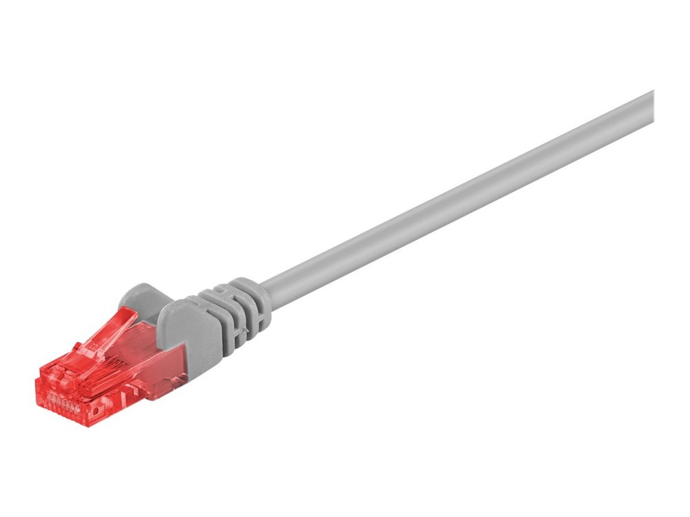 Wentronic Goobay - Patch-Kabel - RJ-45 (M) Bis RJ-45 (M) - 50 Cm - UTP - CAT 6 - Halogenfrei, Geformt, Ohne Haken - Grau (93668)