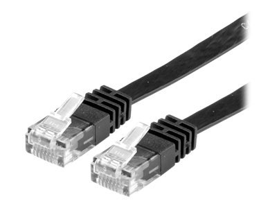VALUE - Patch-Kabel - RJ-45 (M) Bis RJ-45 (M) - 2 M - UTP - CAT 6a - Halogenfrei, Geformt, Verseilt, Flach - Schwarz (21.99.0822)