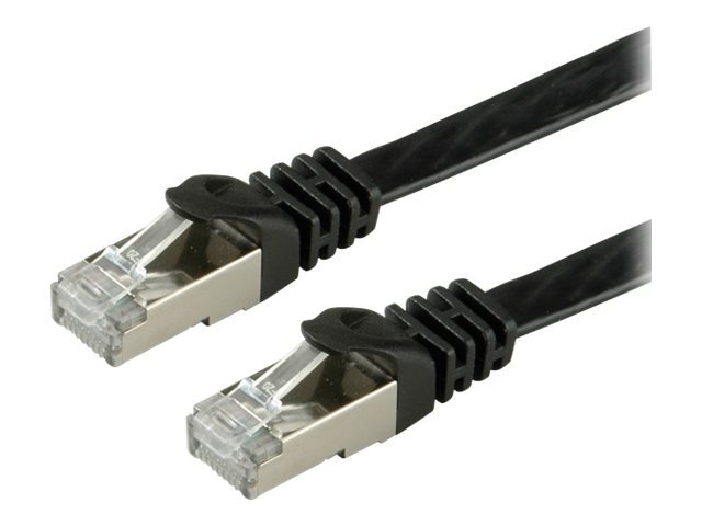 VALUE - Patch-Kabel - RJ-45 (M) Bis RJ-45 (M) - 2 M - FTP - CAT 6a - Halogenfrei, Geformt, Verseilt, Flach - Schwarz (21.99.0832)
